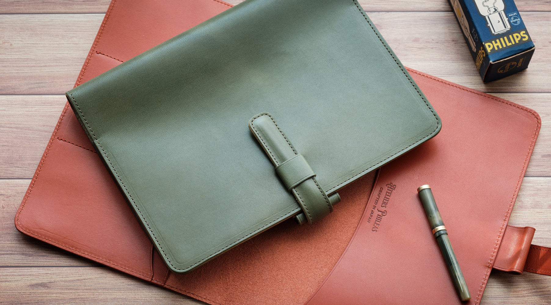 Yokohama A6 Leather Notebook Cover (orange, green or blue) – Ateliers  Phileas