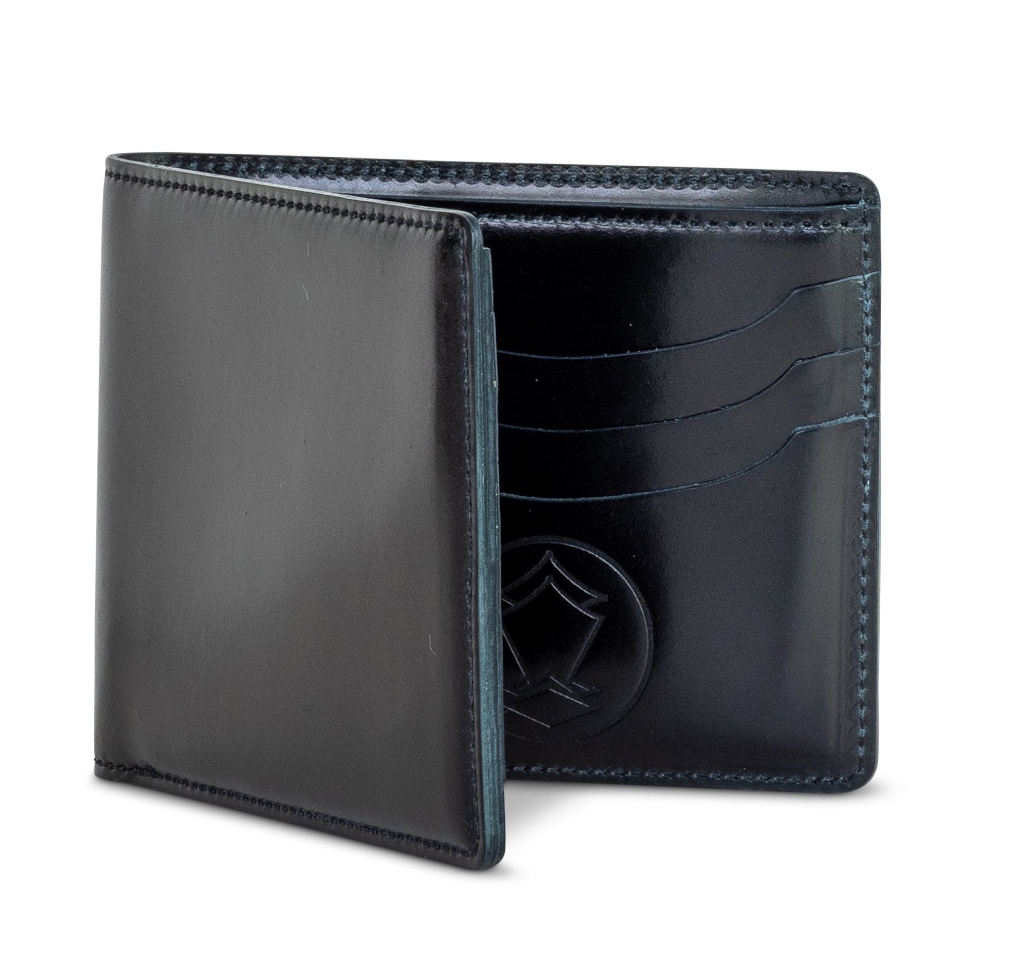 Ginza Slim Wallet in Black - Luxury Shell Cordovan Leather