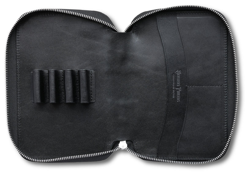 Henro Leather Zipped Organiser (Black)