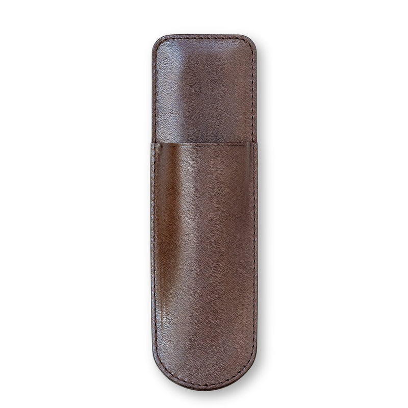 Kumano Leather Pen Holster (Dark Brown/One Pen)