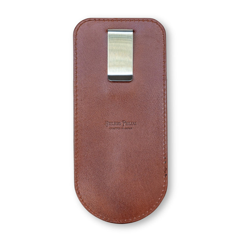 Kumano Leather Pen Holster (Brown/Two Pens)