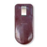 Kumano Shell Cordovan Pen Holster (Burgundy/Two Pens)