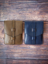 Bracco Tuscan Leather Utility Pouch - Olive - Ateliers Phileas