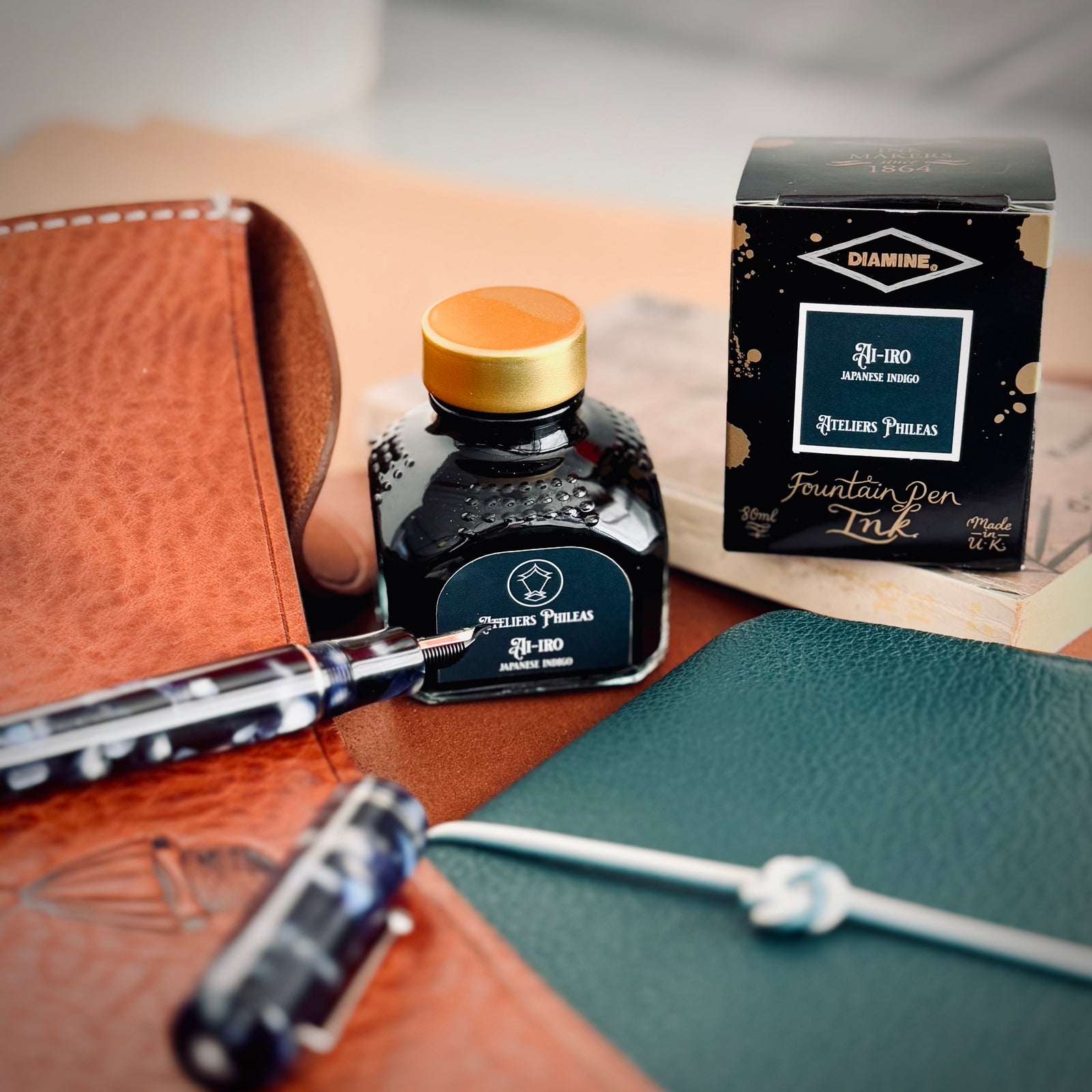 Passepartout B6 Goat Leather Notebook Cover (Japanese Indigo