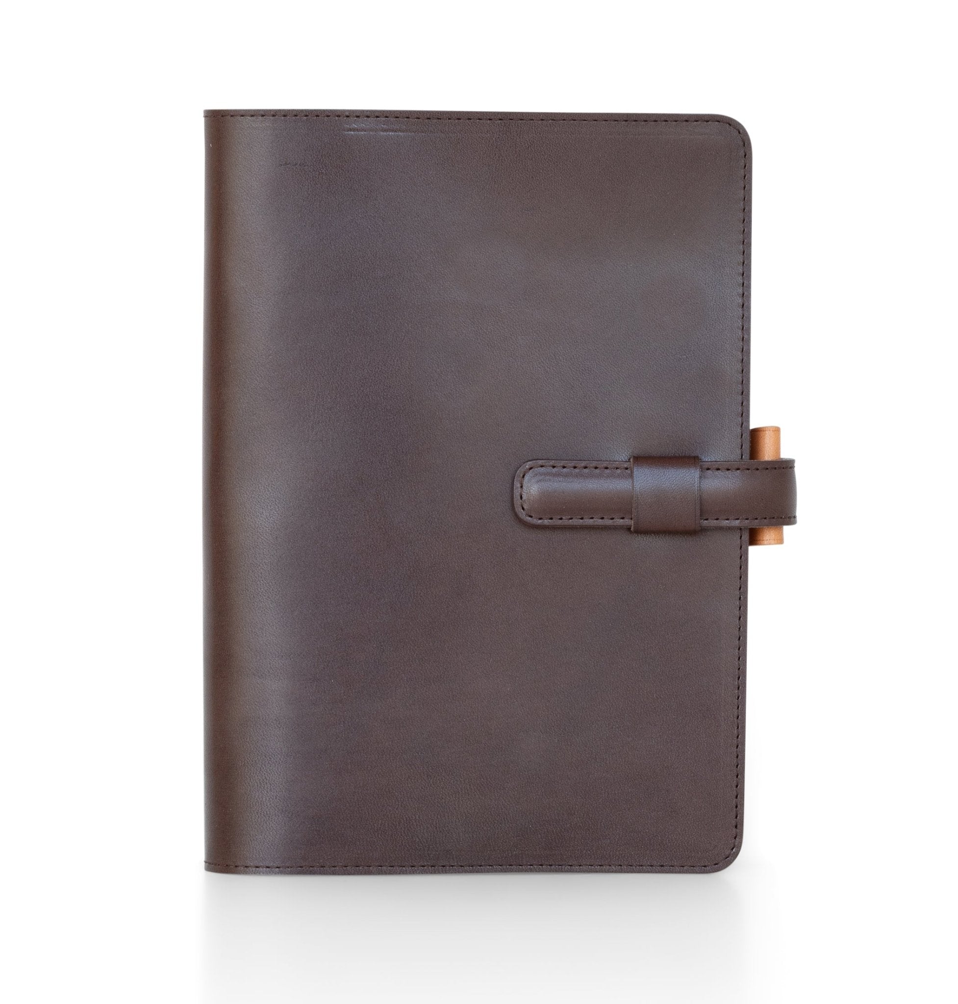 Luxury A5 Leather Notebook Cover - Dark Brown & Natural – Ateliers Phileas