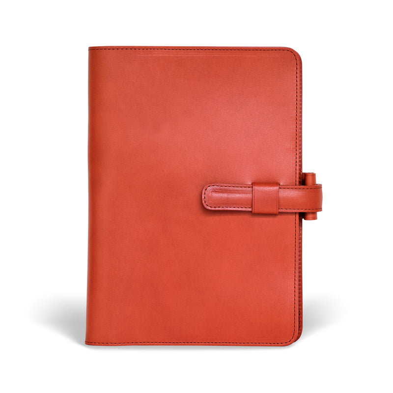 Ateliers Phileas A5 leather notebook cover orange