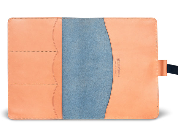 Ateliers Phileas A5 leather notebook cover blue/natural