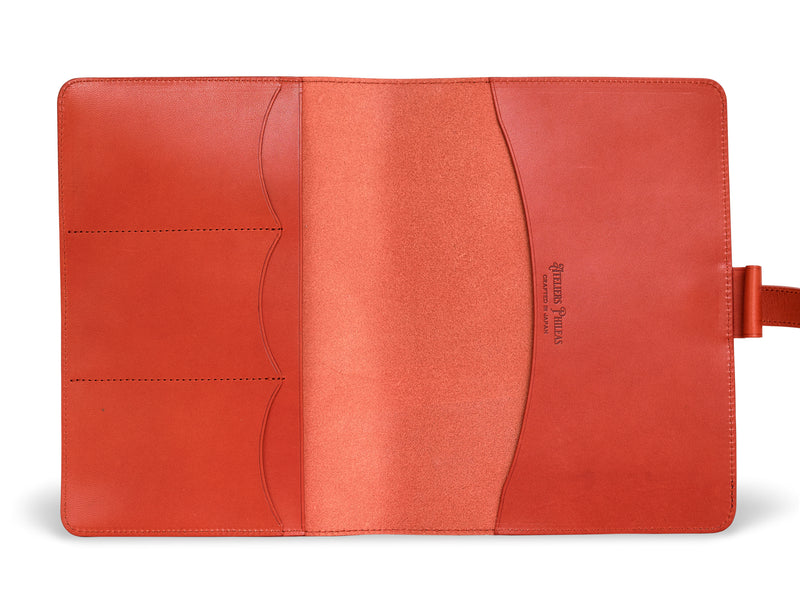 Ateliers Phileas A5 leather notebook cover orange