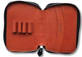 Henro Leather Zipped Organiser (Black/Orange)